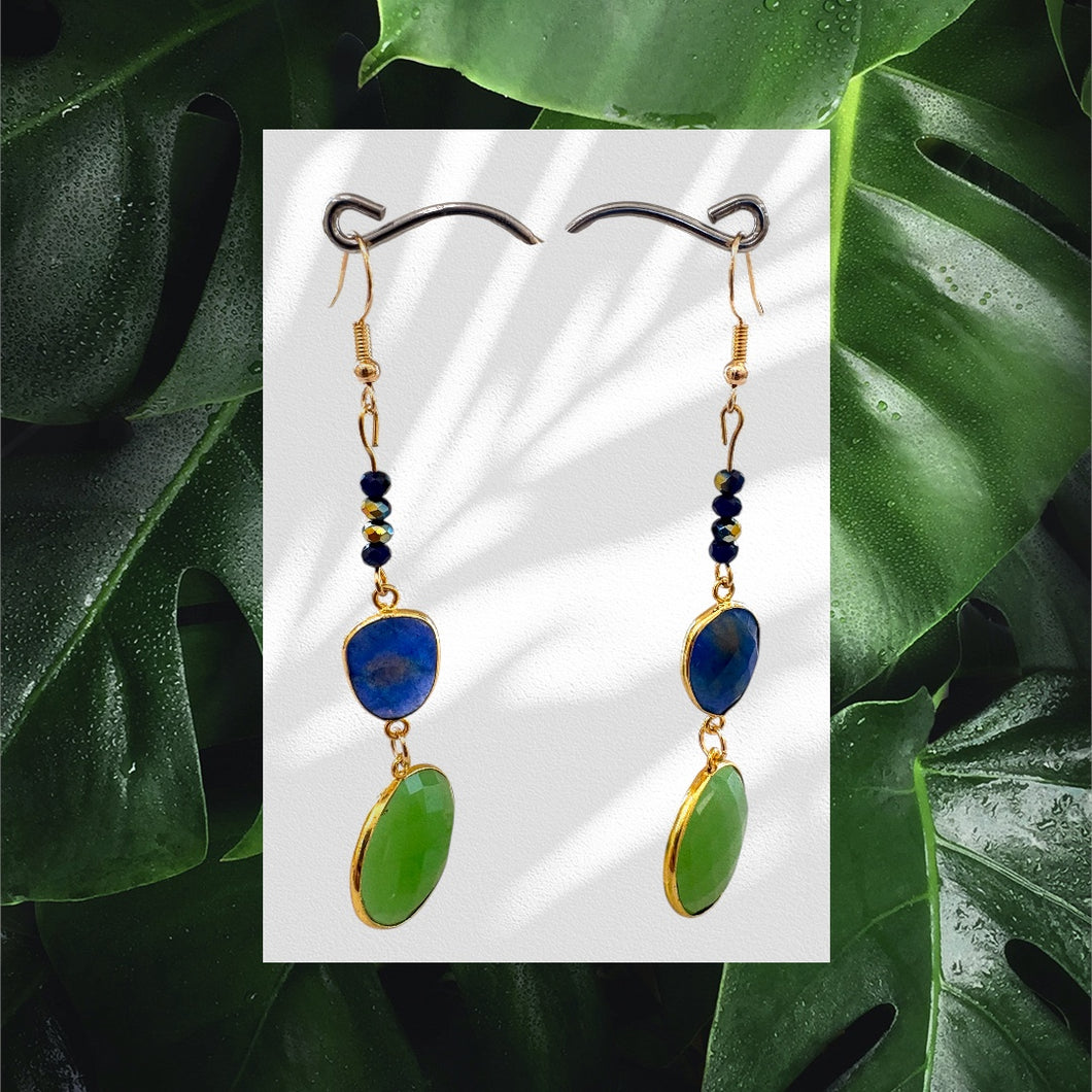 Lapis and Jade earrings