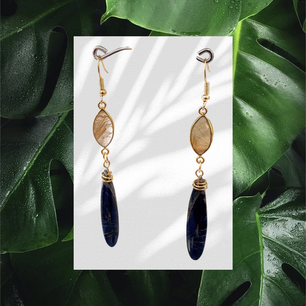 Quartz and Lapis Earrings