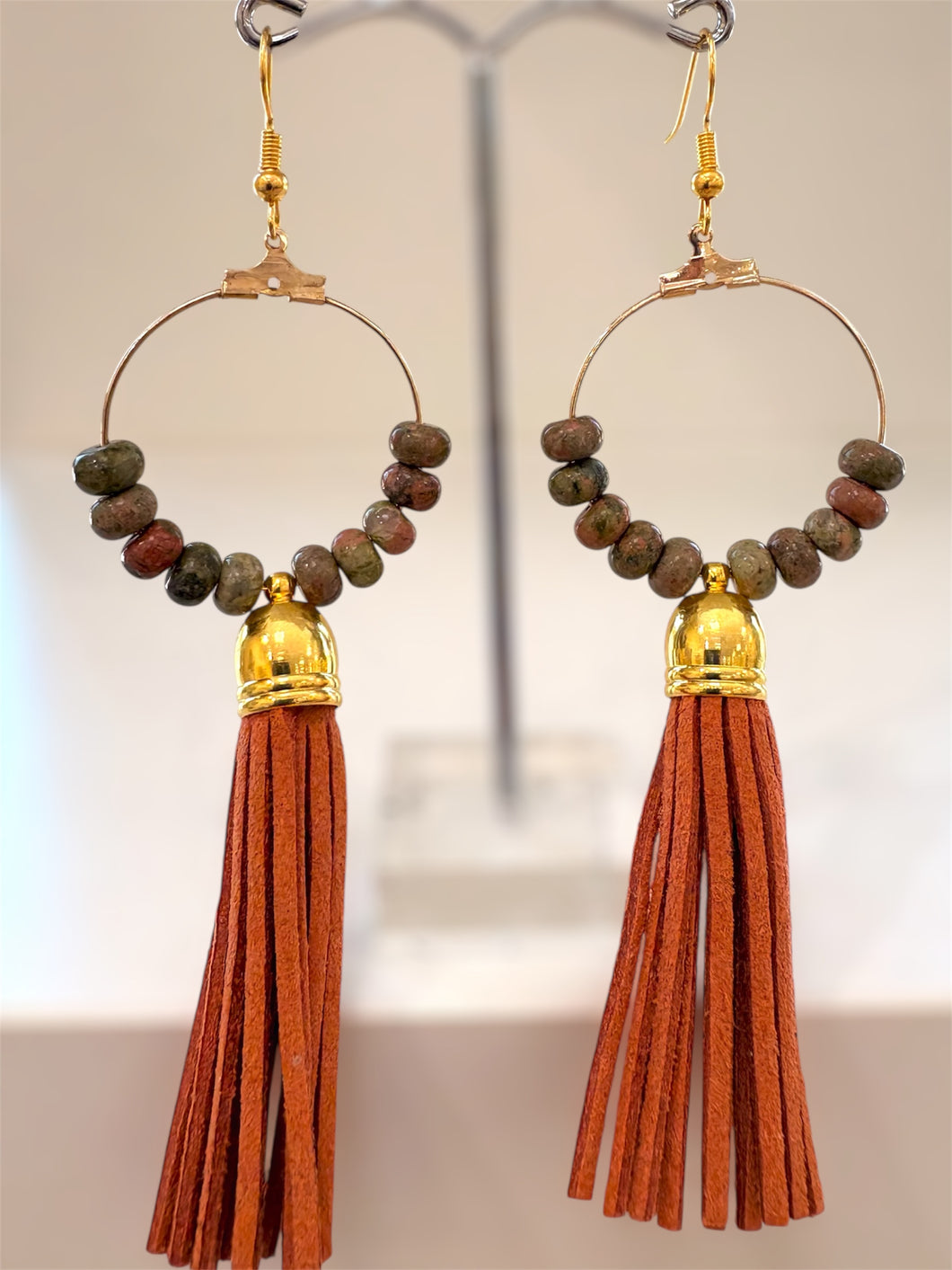 Jasper Tassel Earrings