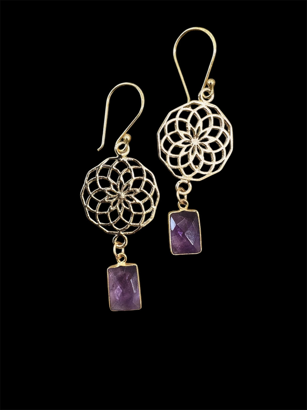 Gold Filled Earrings with Amethyst Stone