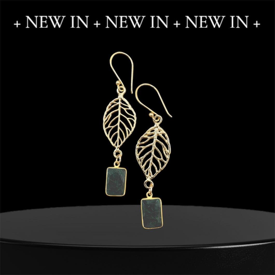 Gold filled earrings with Jasper Stone