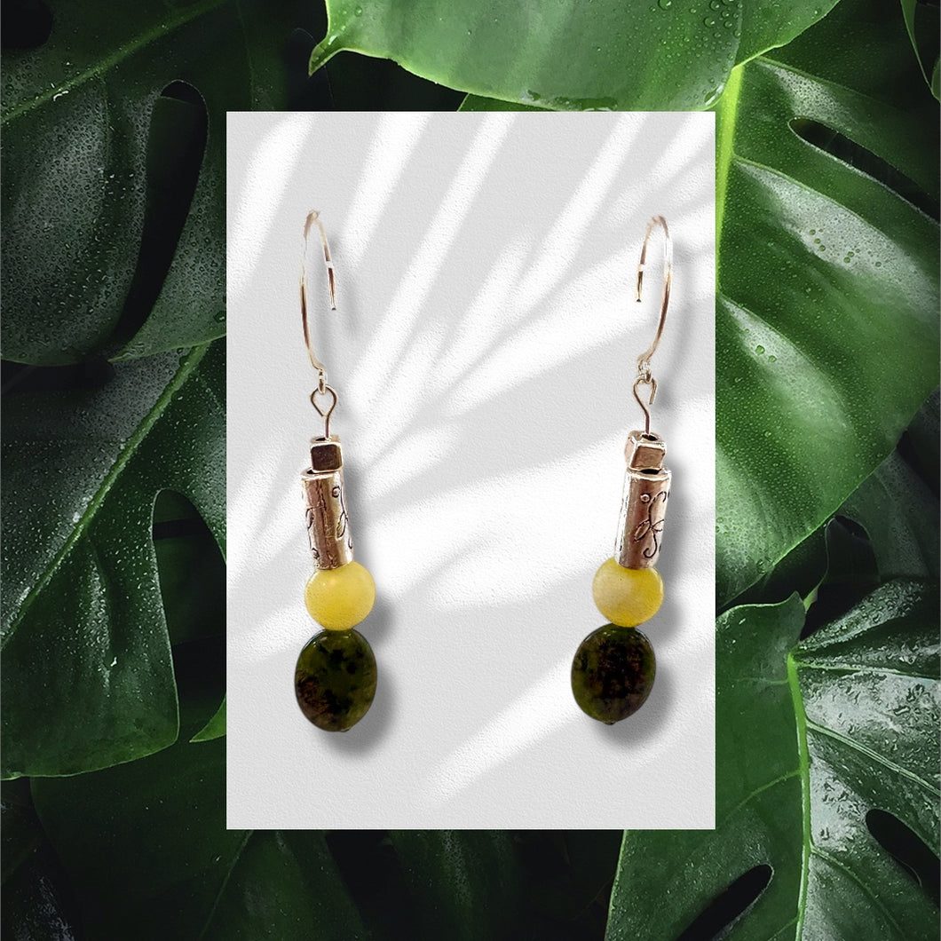 Lemon Jade and Jasper Earrings