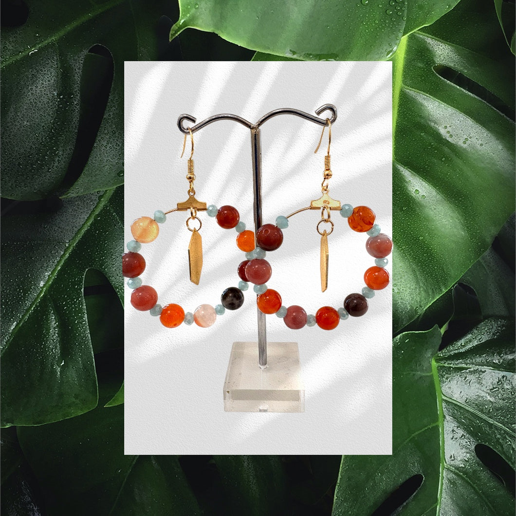 Sunstone Moonstone Earrings